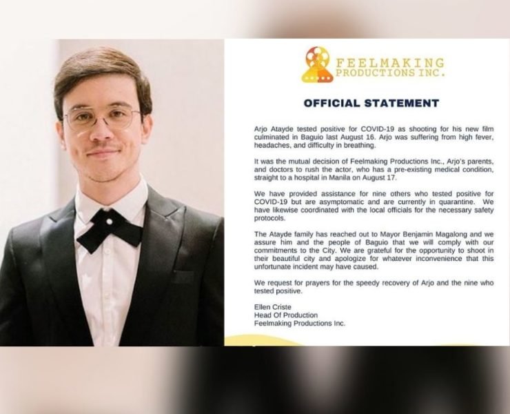 Arjo Atayde and the statement after he tested positive for COVID-19