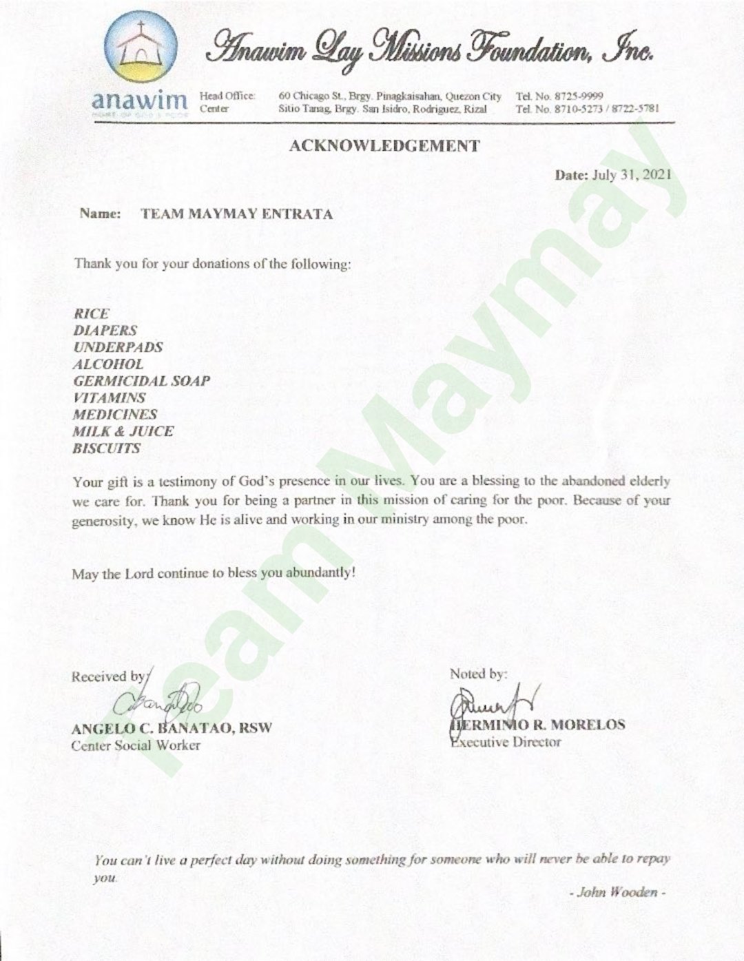 Maymay 5th Anniversary donation