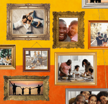 A series of family photos.