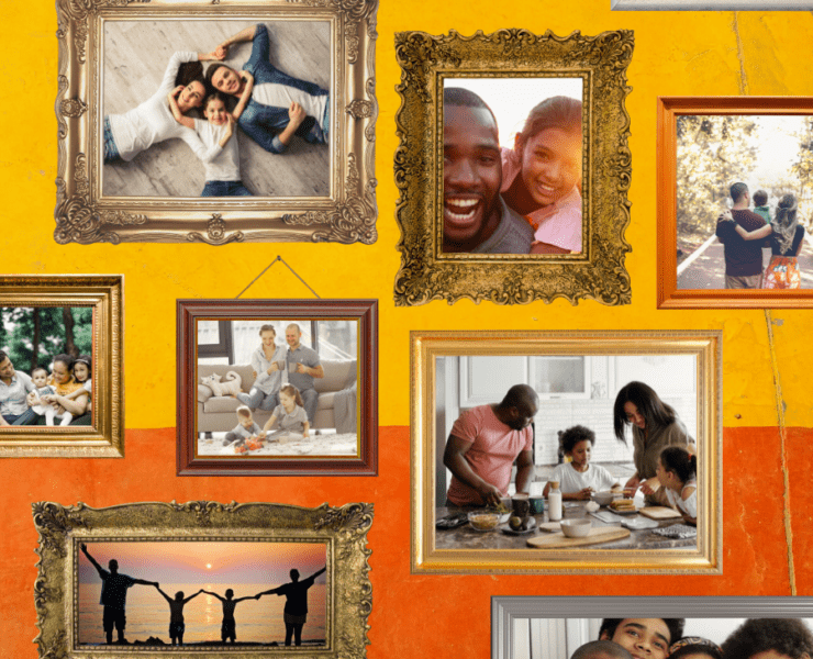 A series of family photos.