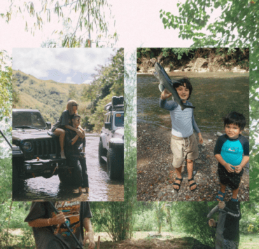 The Lahbati-Gutierrez family out with nature.