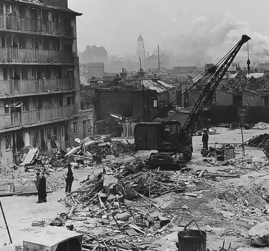 A Bombed Out Area in the UK During the 2nd World War. Photo Credit: British Broadcasting Corporation
