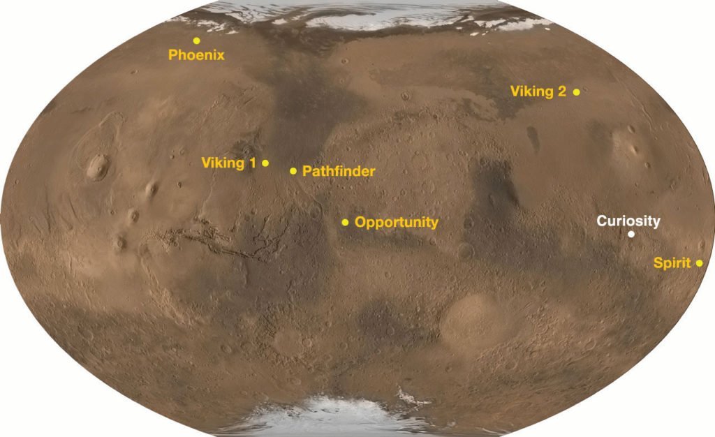 Map of Curiosity's landing site. Photo Credit: NASA