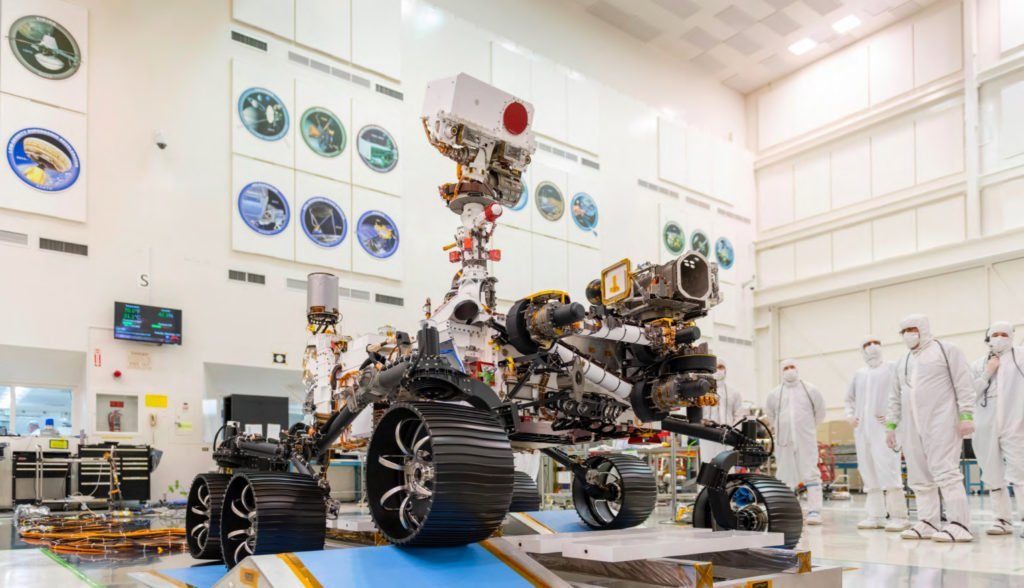 NASA testing Perseverance suspension system. Photo Credit: NASA