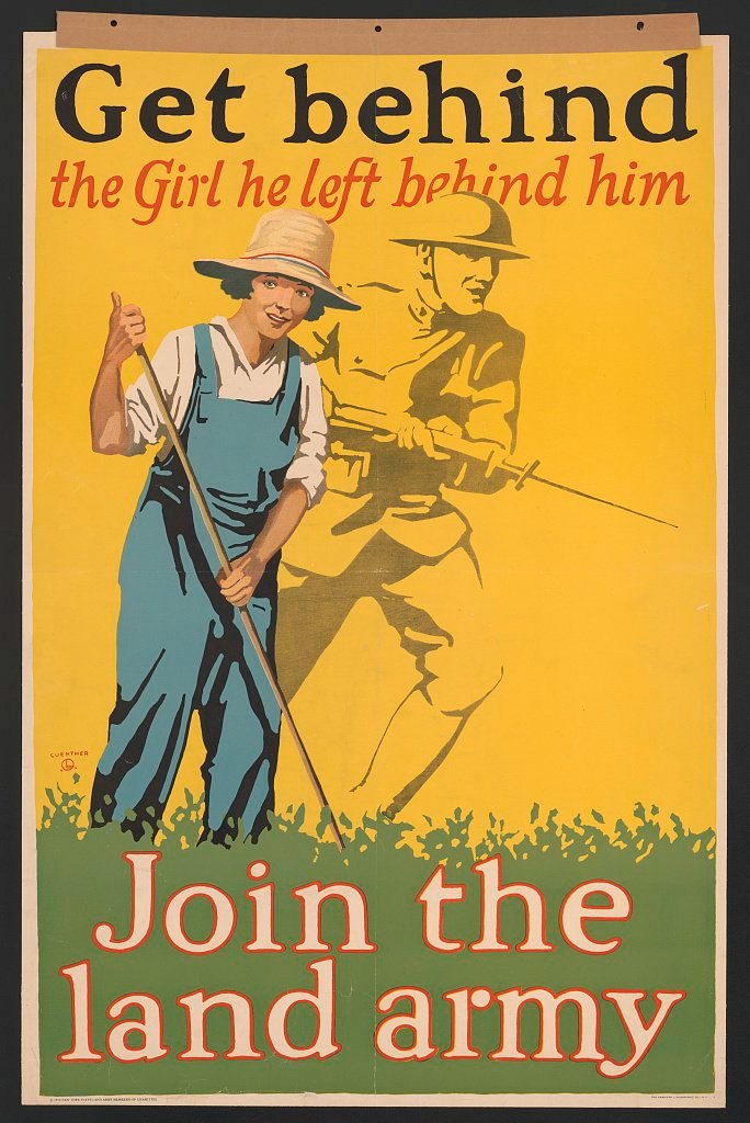 Propaganda poster for the Women's Land Army of America. Photo Credit: Library of Congress.