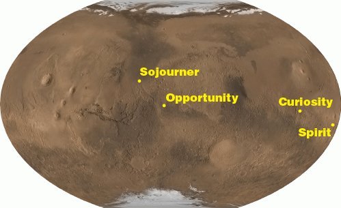 Map of the landing on Mars. Photo Credit: NASA