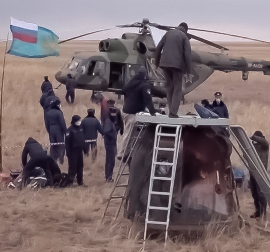 Soyuz MS-16 spacecraft after landing in Kazakhstan. Photo Credit: NASA