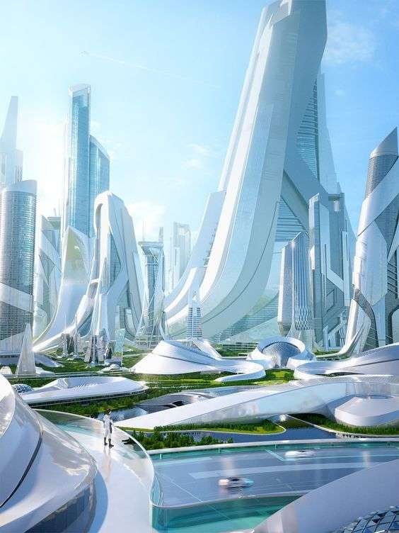 Vision of the future. Technlogical megalopolis.