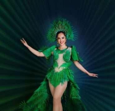 Maria Angelica Pantaliano gleams in her Anahaw-inspired National Costume