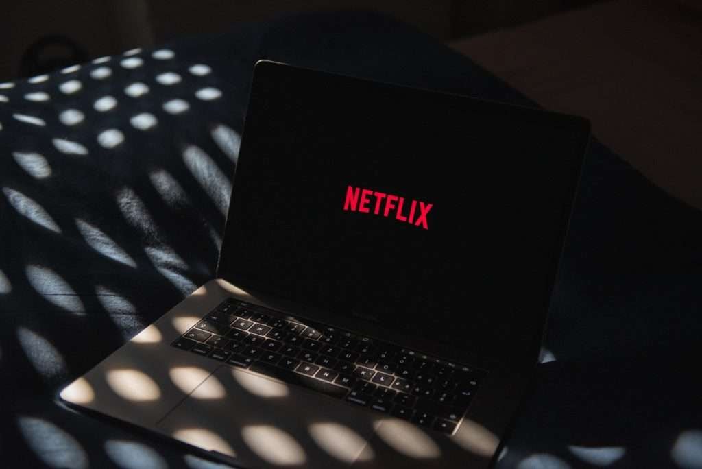 Laptop screen display: Netflix