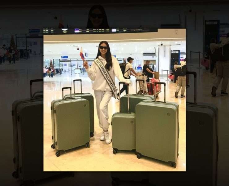 Celeste Cortesi is looking ultra-comfy as she departs for Miss Universe