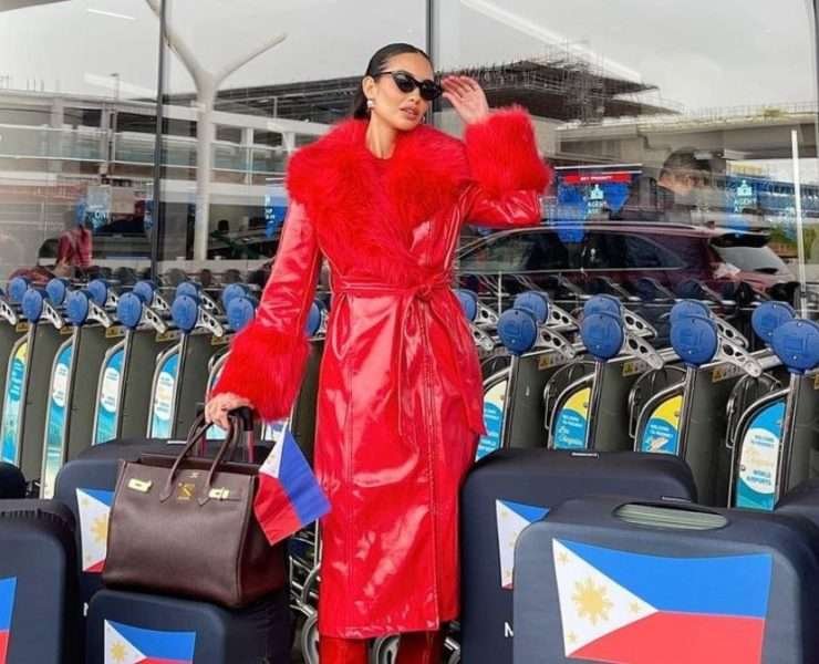 Celeste Cortesi is all fired up as she arrives for Miss Universe