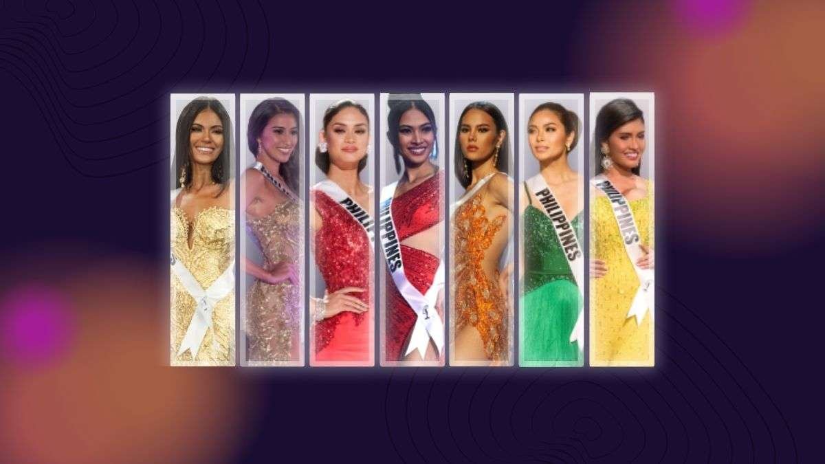 Miss Universe Philippines Preliminary gowns from 2015 to 2021