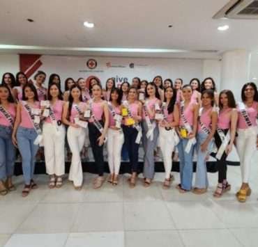 Binibining Pilipinas 2023 candidates take part in a Red Cross blood donation event