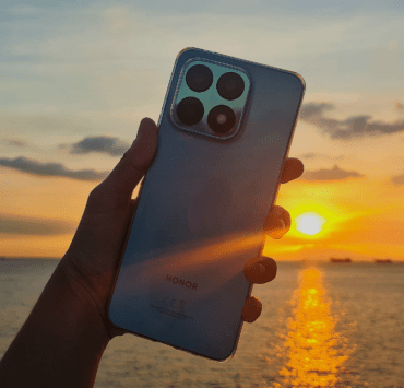 Honor X8a Cyan Lake Phone featuring sunset