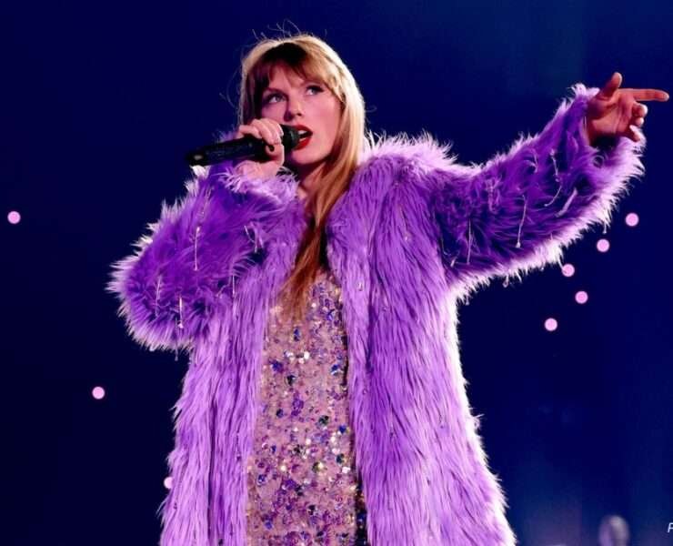 Taylor Swift performing at The Eras Tour