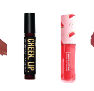 Lip products: Ever Bilena Toast of New York, KJM Lip Tint Bittersweet Magenta, Daily Glow Watermelon, Revlon Rum Raisin