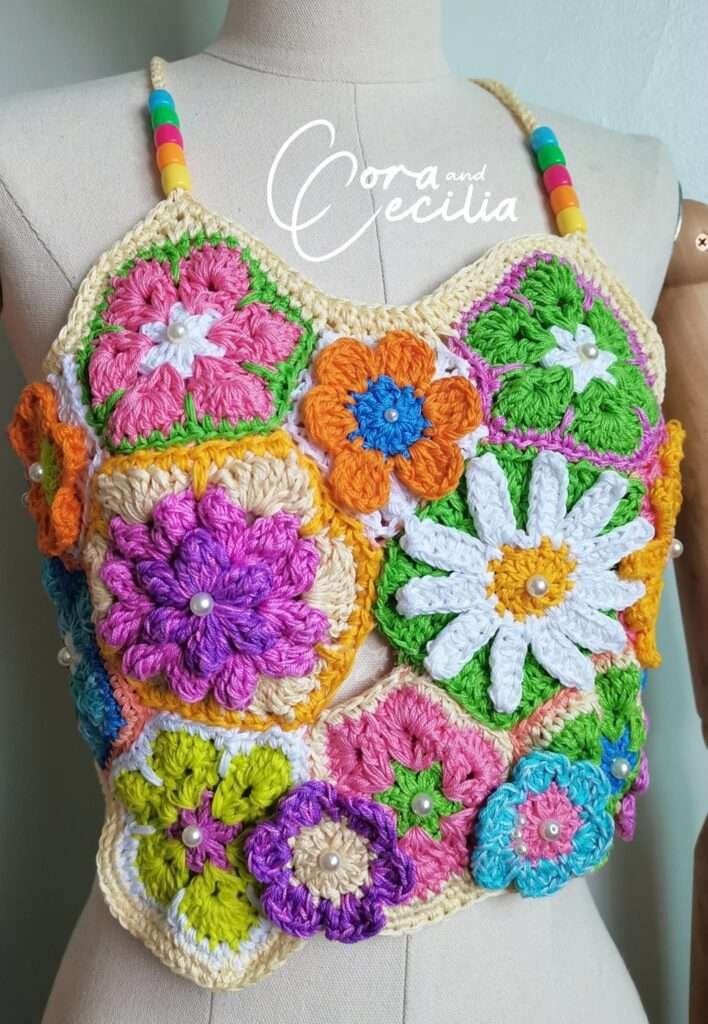 Crochet top by Cora and Cecilia.
