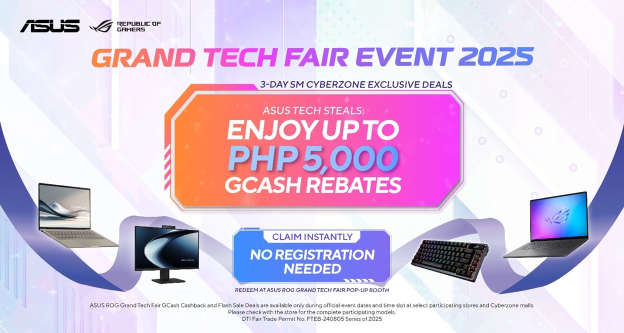 ASUS ROG Grand Tech Fair 2025 will also host mall caravans in six (6) SM Cyberzone locations – each with up to PHP 5,000 rebate offers,