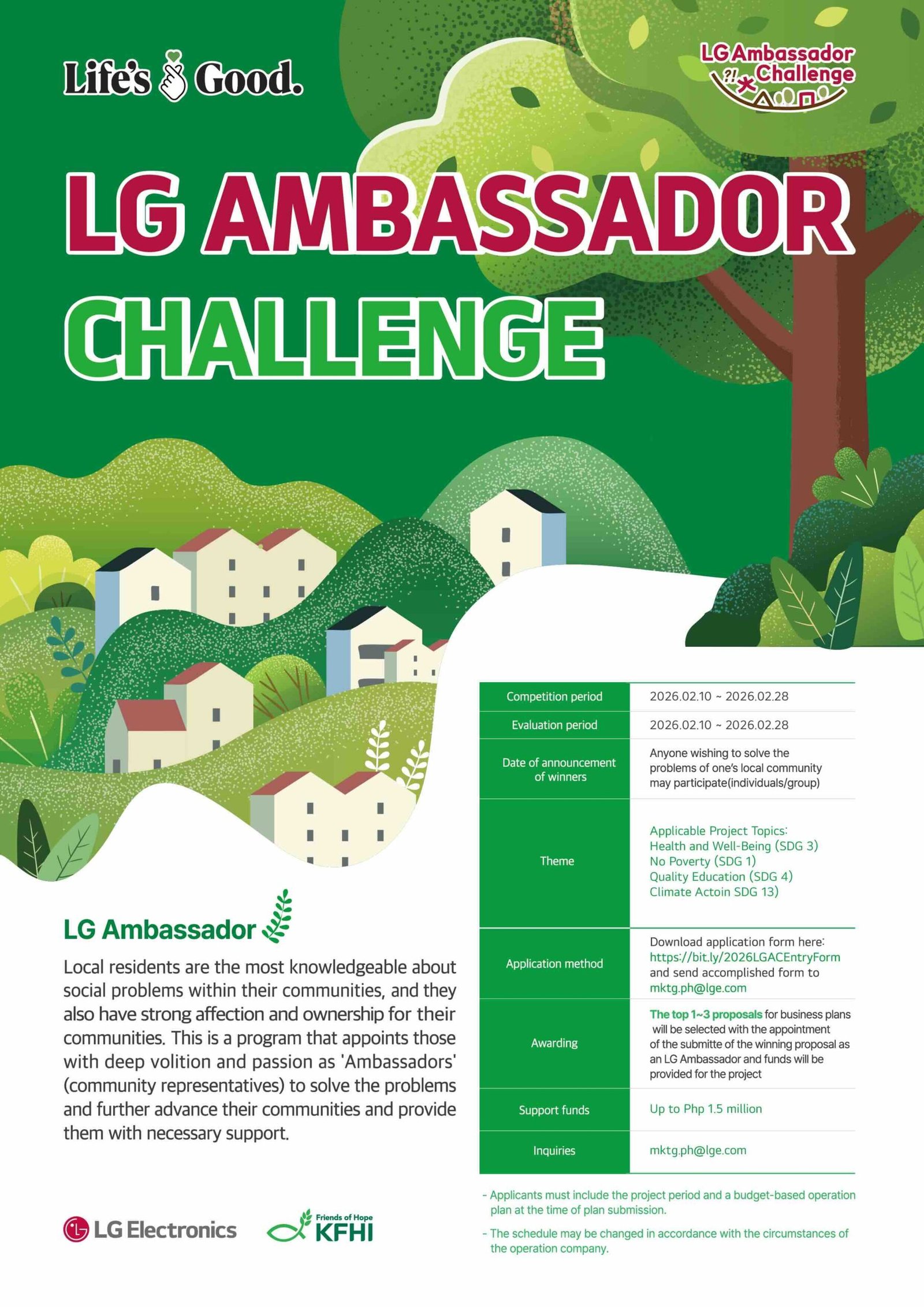 LG Electronics Philippines is calling on changemakers, community leaders, and organizations across the country to participate in the 2026 LG Ambassador Challenge, 