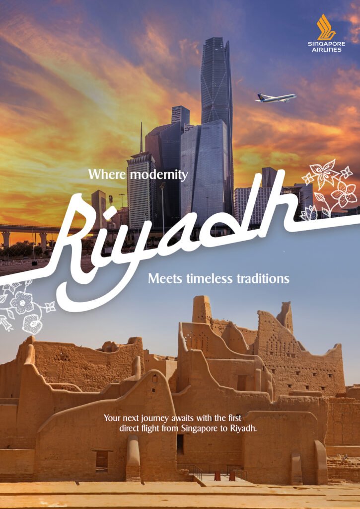 
Singapore Airlines (SIA) will launch four-times weekly non-stop flights between Singapore and Riyadh, Saudi Arabia in June 2026. 