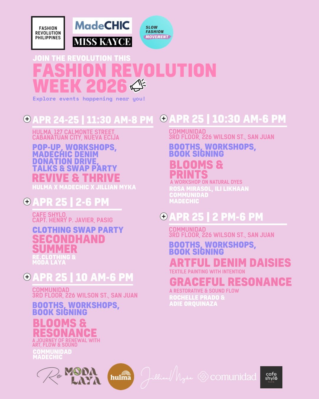 Mend in Public Day, part of Fashion Revolution Week, will take place on April 25, 2026, from 10:00 AM to 7:00 PM at Zero-Ten Park Makati,