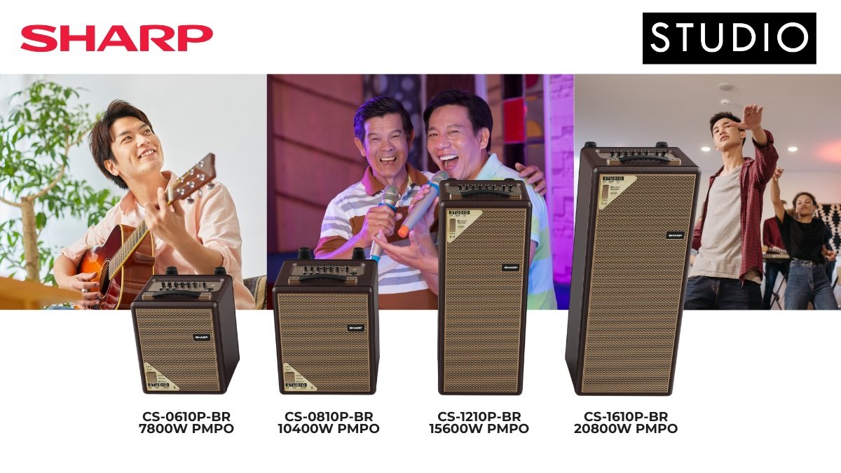 Classic design meets powerful sound in Sharp Appliances' newest lineup of speakers made for music, karaoke, and every celebration.